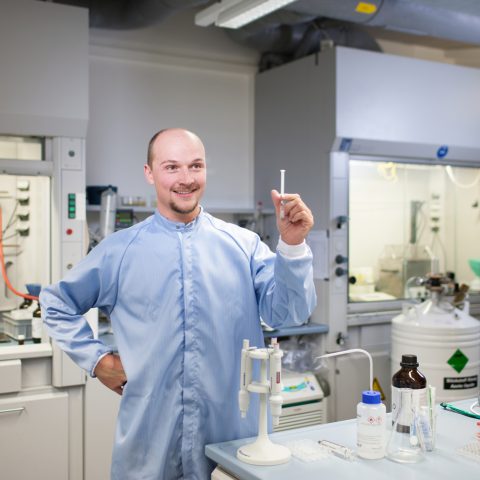 Christian Mathis nach erfolgreicher Arbeit